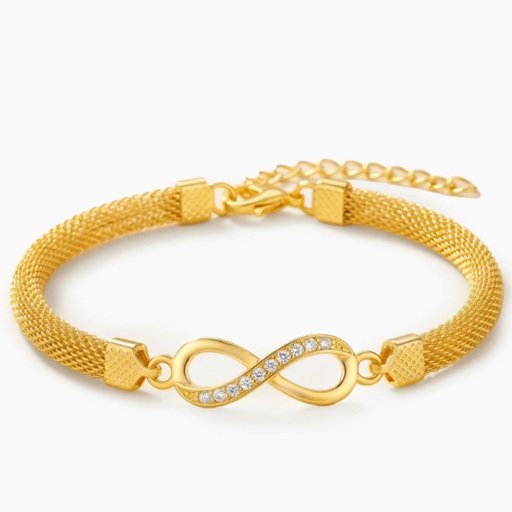 Bracelet Anti-Tarnish Gold Plated Infinity American Diamonds Charm (Adjustable Size)