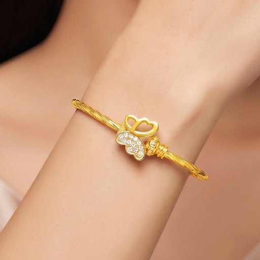 Bracelet Anti-Tarnish Butterfly Crystal (Adjustable Size)